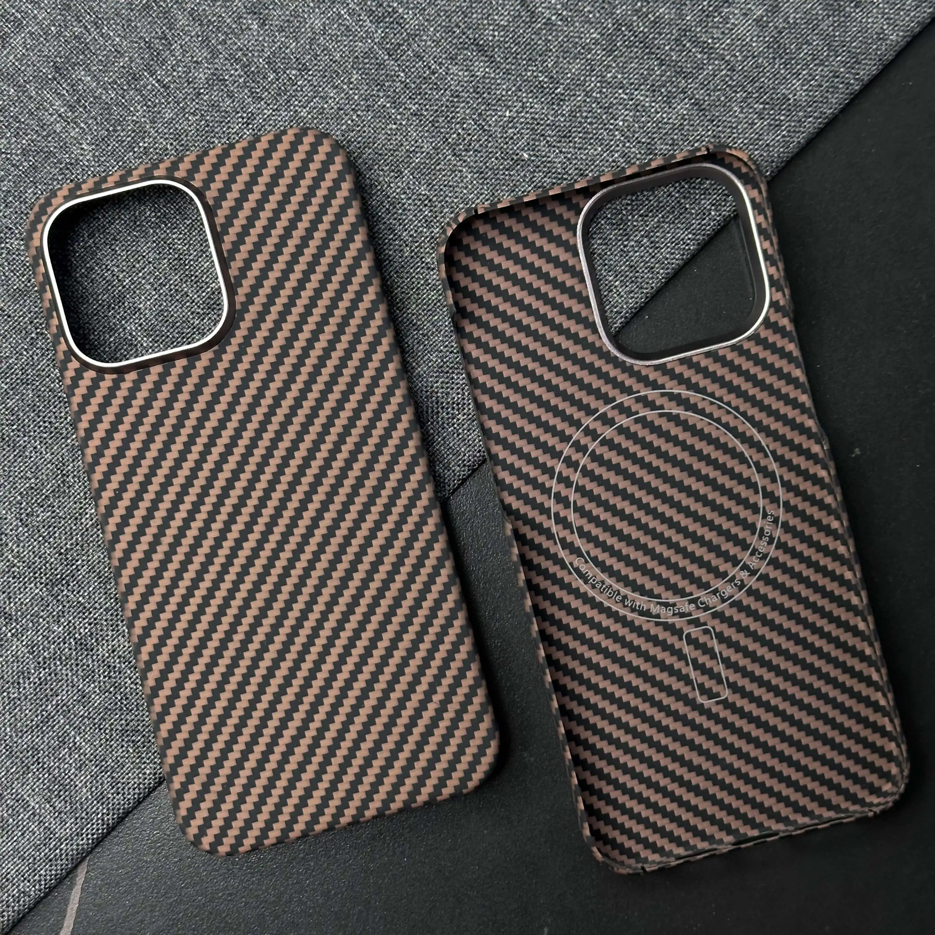 Etui z włókna aramidowego Kevlar 600D 1500D do iPhone 15 Pro Max, magnetyczne etui Magsafe, ultracienka, twarda obudowa, odporne na wstrząsy. — zdjęcie produktu 3