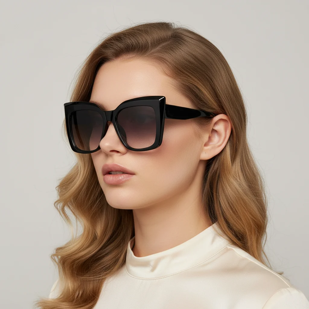 Französische Oversize-Sonnenbrille im modischen Cat-Eye-Design, Streetwear, UV400-Schutz, für Damen, 3558