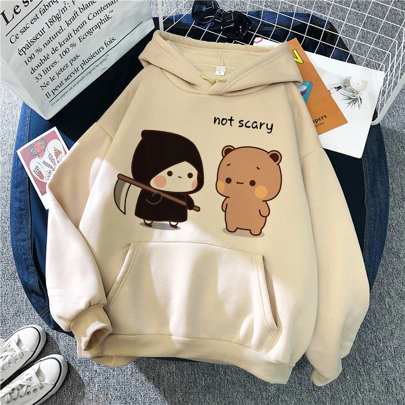 Women Men Print Hoodies Funny Gothic Y2k Streetwear Kawaii Vintage Graphic Hooded Cute Cartoon Bubu Dudu Sweatshirts 90s Clothes