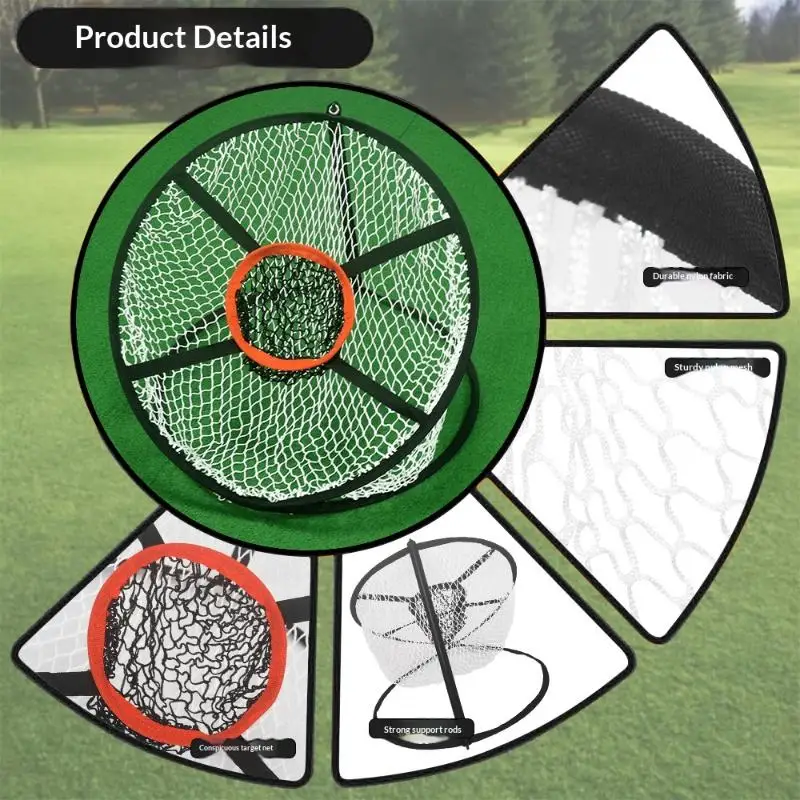 1Pc Golf Chipping Net Foldable Golf Training Net for Target Practice Indoor Outdoor Backyard Swing Game Easy Setup