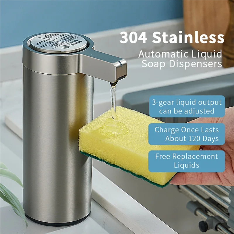 

A03F-304 Stainless Steel Automatic Sensor Kitchen Soap Machine Electric Body Wash Dispenser Smart