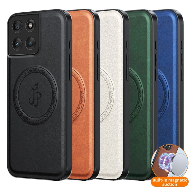 

Магнитный чехол из искусственной кожи с беспроводной зарядкой для Motorola Edge 60 Pro Moto Edge 60 Neo Fusion, защитный чехол с твердым корпусом