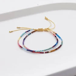 KKBEAD Miyuki Seed Bead Bracelet Adjustable Stackable Boho Jewelry for Women Y2K Summer Beach Thin Bracelets Gifts for Her Girls