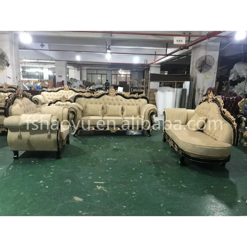 Antique Sofa Manufacturers European Style Classic Fabric Dubai Wholesaler Couch Living Room Sofa