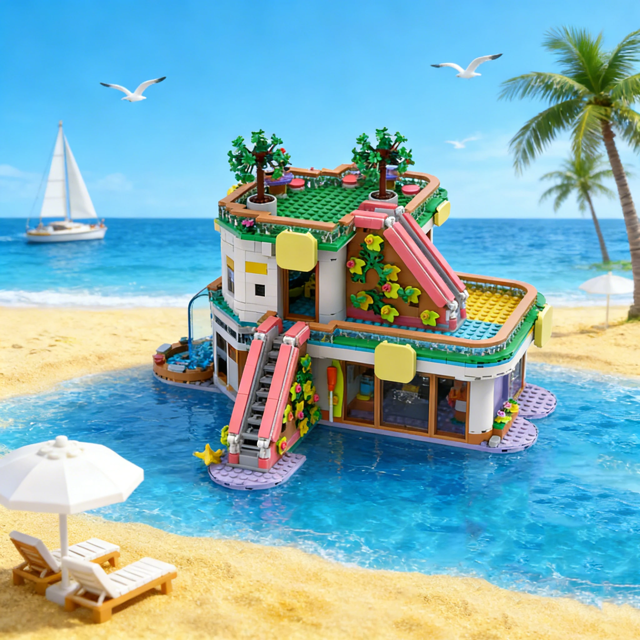 1085 PCS Customize town Hall MOC Customize Modular Building Block Technology Model Design Educational DIY Boy Toy Christmas Gift