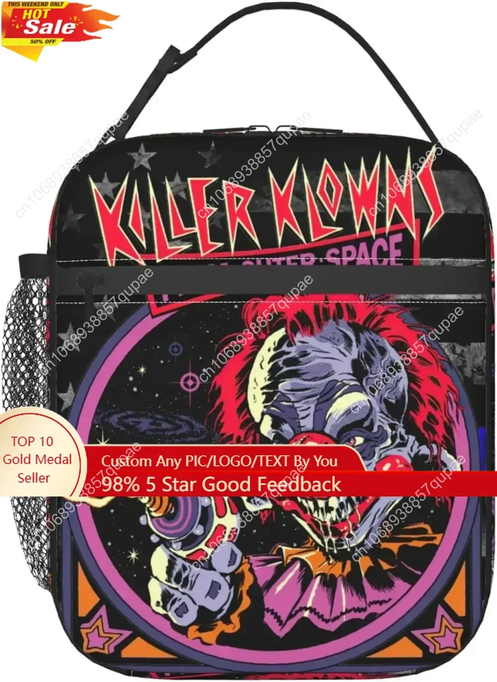 

Killer Horror Klowns Movie From Outer Space Insulated Lunch Bags Reusable Picnic Lunch Box for Travel Cooler Bag