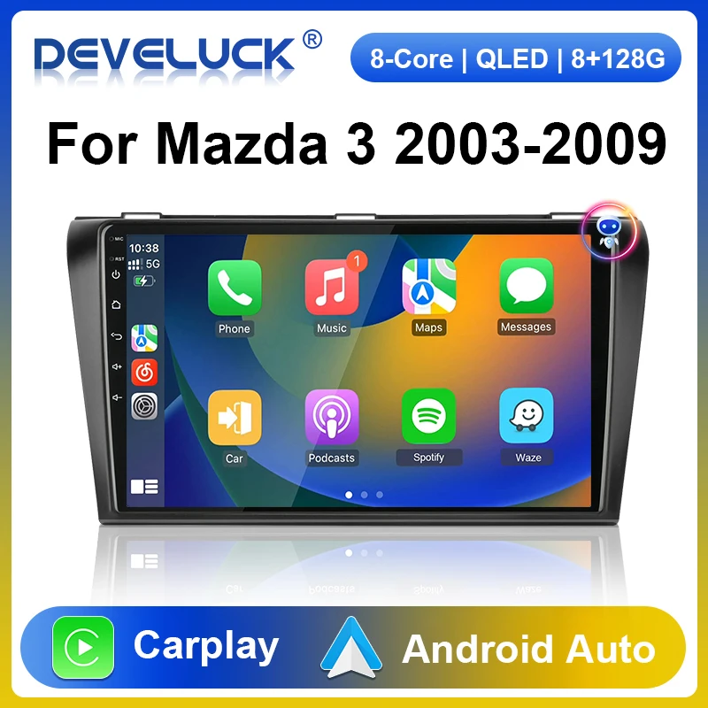 2 Din Android 12 autoradio per Mazda 3 2003 2004-2009 lettore Video multimediale navigazione GPS 4G Carplay Auto Stereo Head Unit