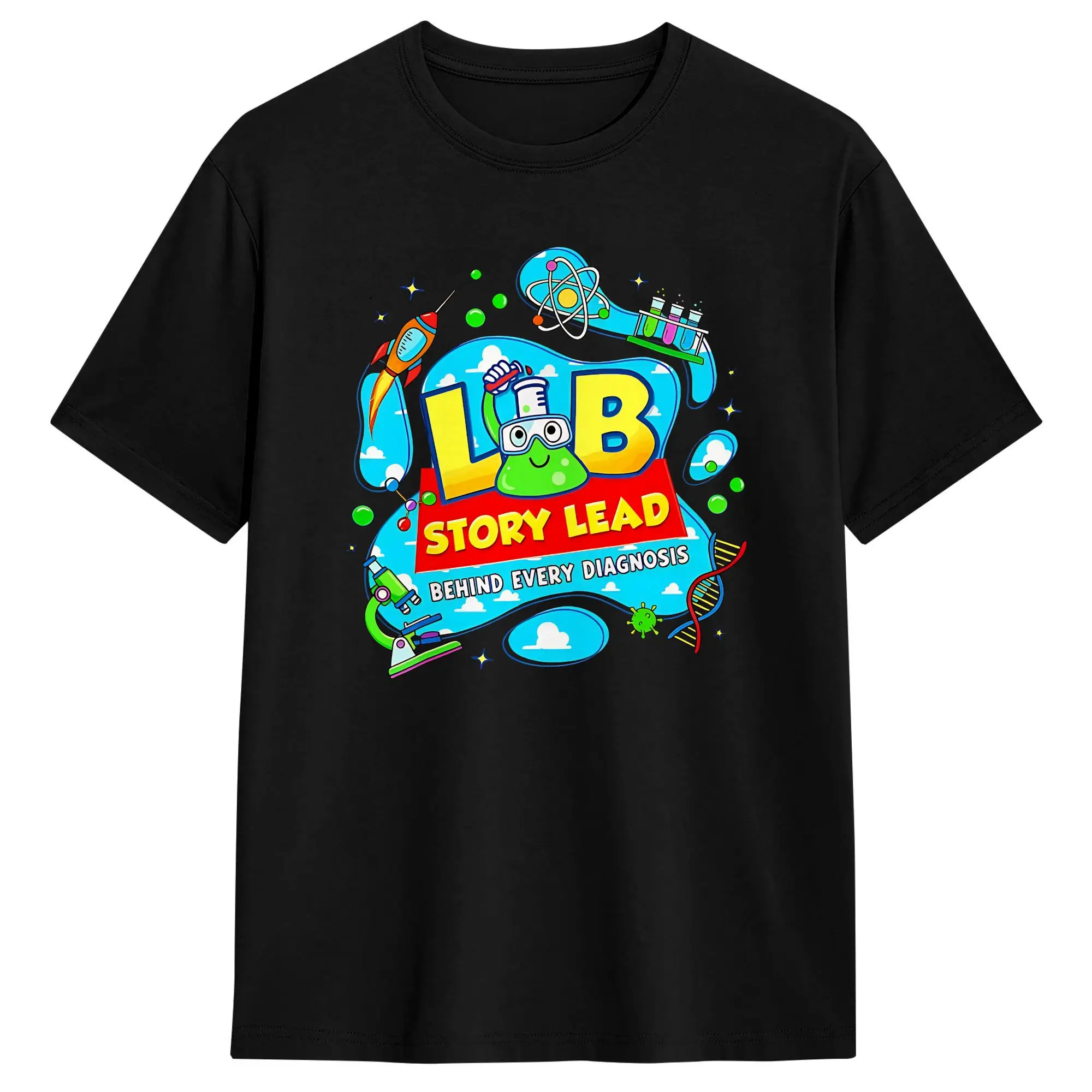 Cartoon Lab Story Day T-Shirt Summer  Hip Hop T Shirts Mens Cotton Crew Neck Plus Size 5XL Top Tees Short Sleeves Vintage Tops