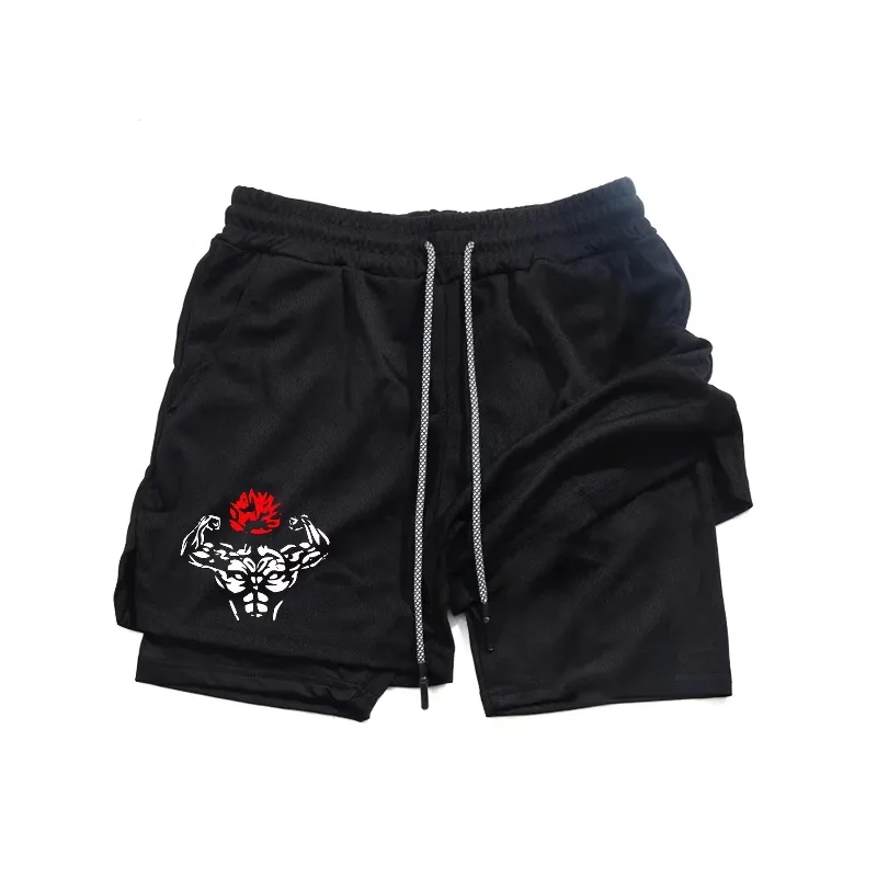 

Summer Shorts for Men 2-in-1 Athletic Gym Workout Running Y2k Performance Shorts with Phone Pocket Quick Dry Hip Hop Towel Loop