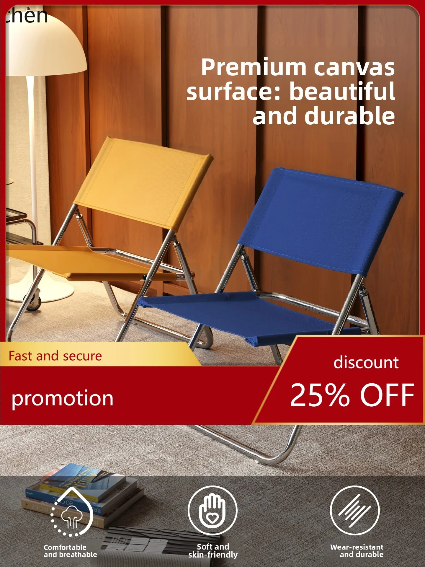 ZML Folding Reclining Chair scandinavian Lounge Chair Stainless Steel Balcony Outdoor Fishing Camping Lunch Break Stool