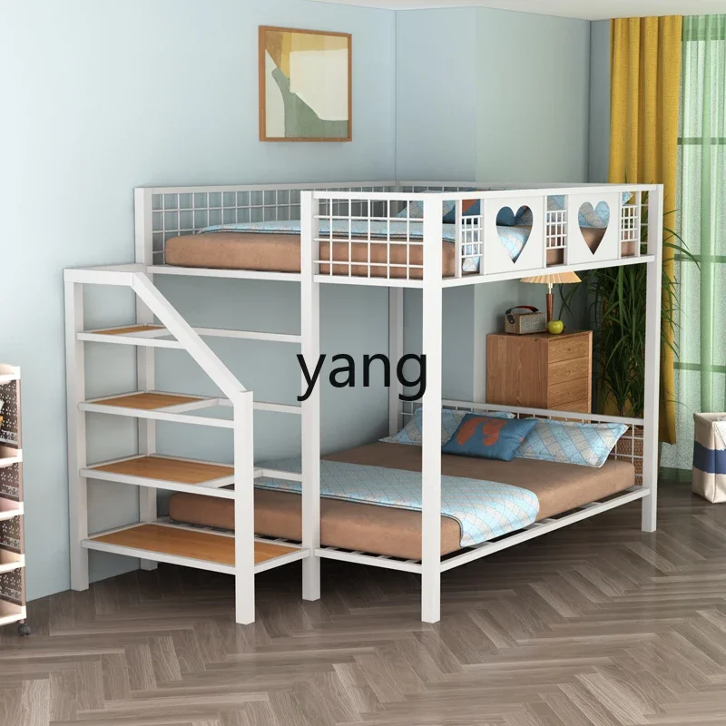 lmm simple elevated bed modern environmentally friendly upper and lower double bed household small apartment bed under empty