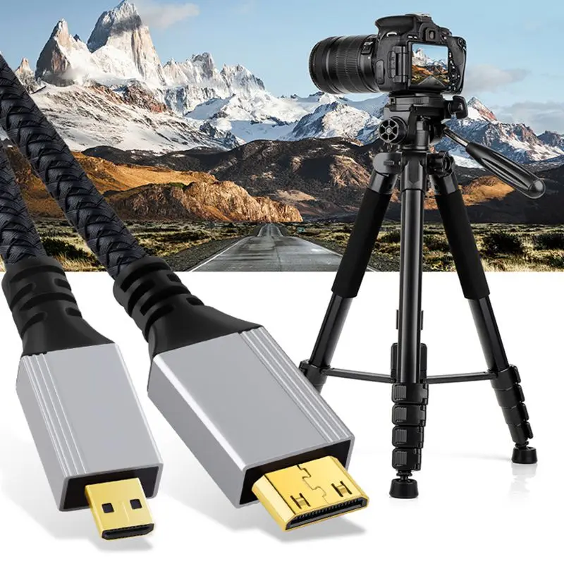0.3m 1m 1.8m 4K/1080P Mini HDMI Conversion Micro HDMI Compatible C to D HD Computer TV Camera DSLR Camera Monitor Cable