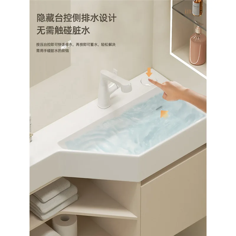

Cream wind bathroom cabinet combination small apartment toilet washbasin creative ceramics