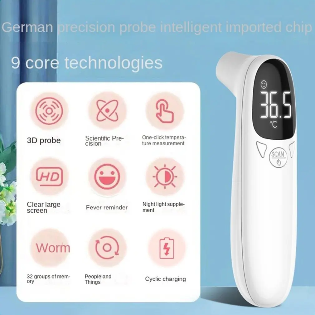 Medical Digital Forehead Thermometer Electronic Contactless Clinical Accuracy Non-contact Body Temperature Kids