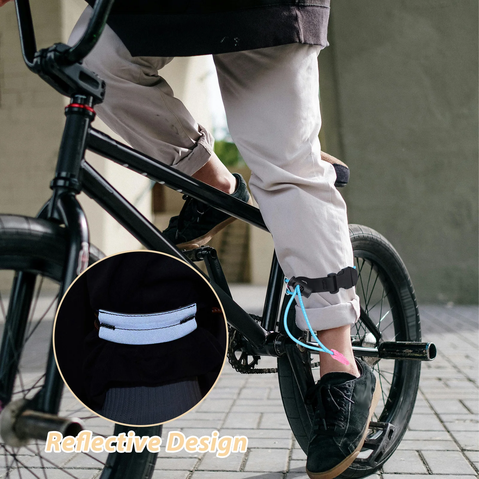 Bandes réfléchissantes pour pantalons, 2 pièces, Clips de manchette, sangles élastiques, course de nuit, cyclisme, sécurité, visibilité, bandes de jambe, sangle de cheville pour vélo en plein air