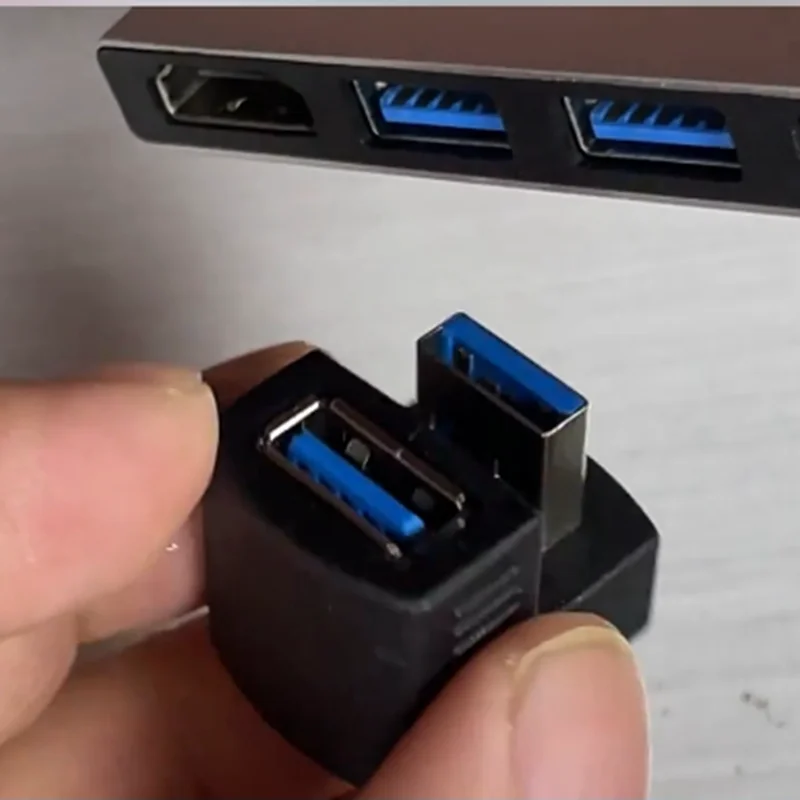 5Gbps Up & Down 180 Degree Angled USB 3.0 2.0 Adapter Male to Female Extension Connector Work For LTE adapter to Power Bank
