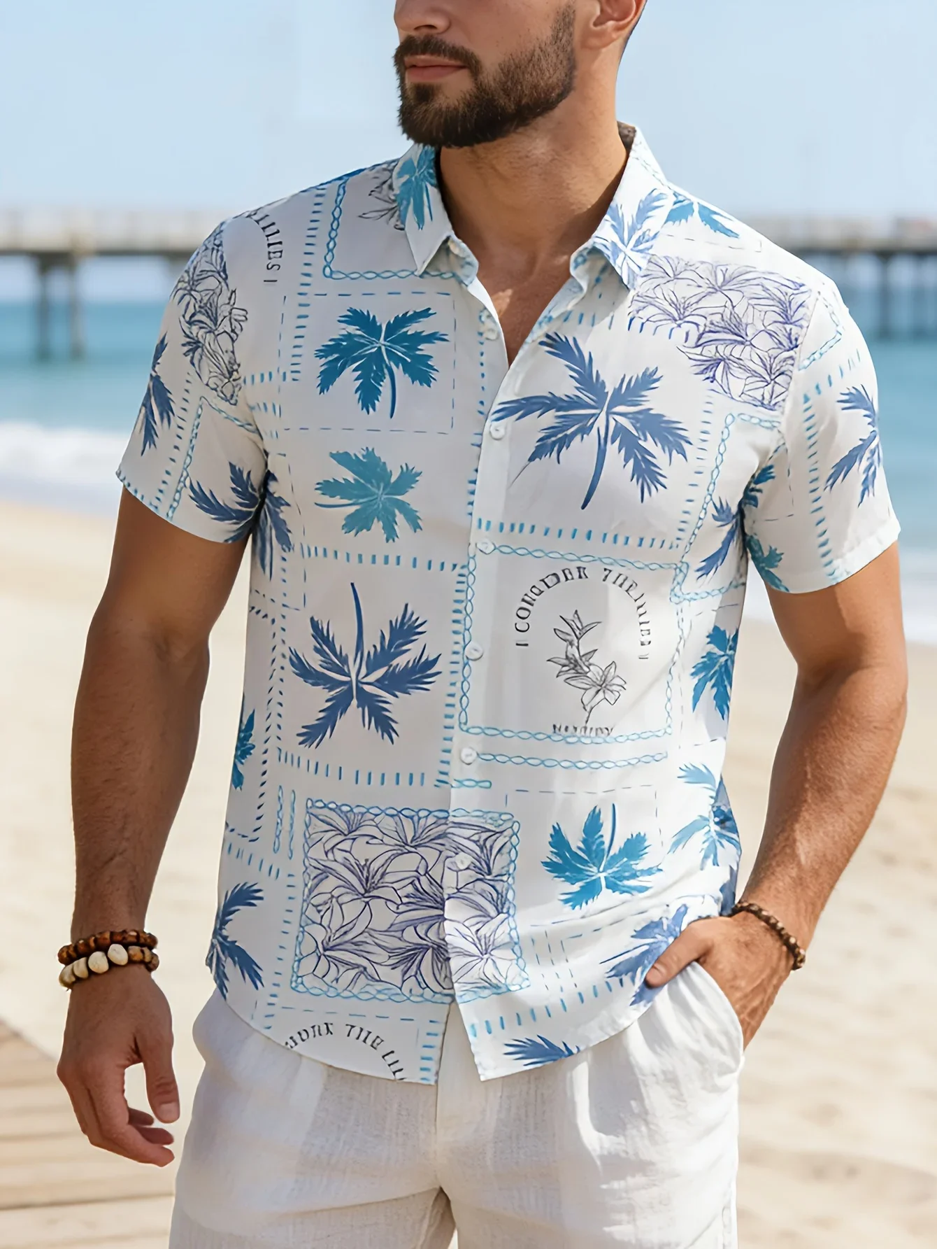 Summer Lightweight Beach Shirt Men Hawaiian Style Casual Man Short Sleeve Fashion Print Breathable Party Outfit Tops