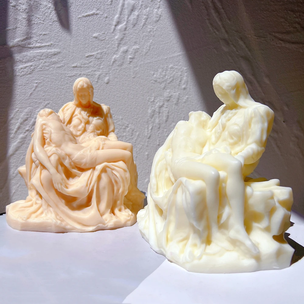 

Bust Silicone Molds Italian Pieta Statue Candle Mold Greek Art Man Sculpture Wax Tool Tabletop Ornament