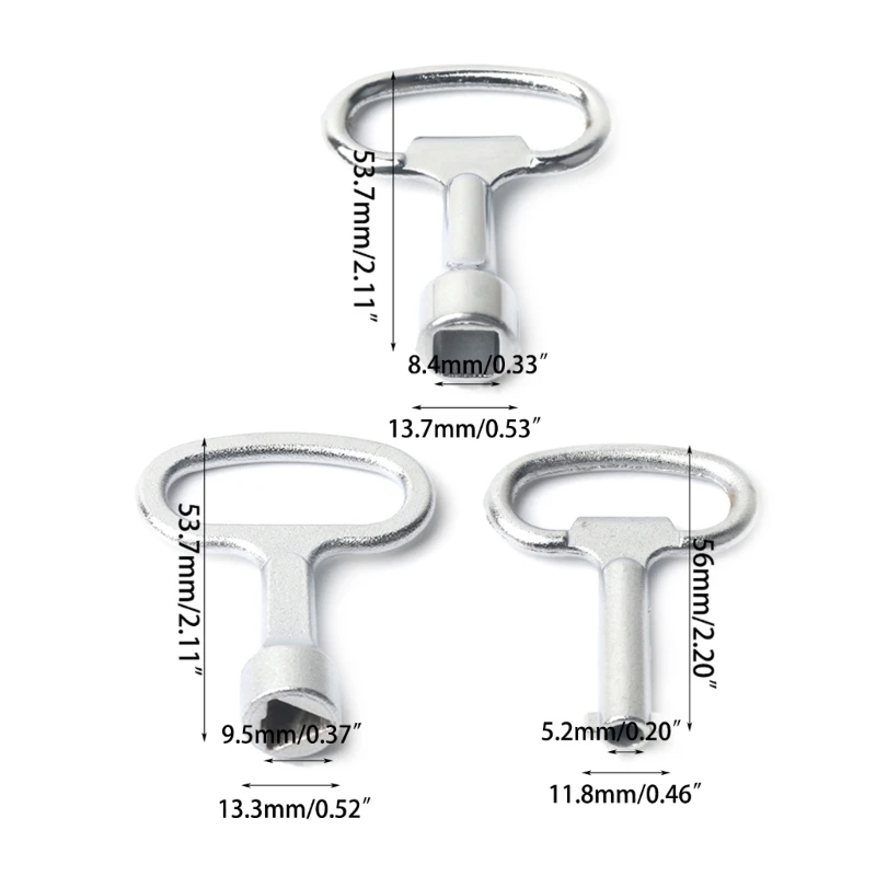 Clé plomberie, clé triangulaire/carrée/ronde, serrure d'armoire électrique, clé d'ascenseur
