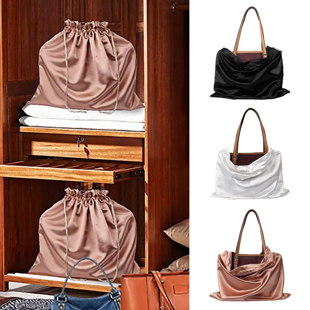Capacity Purse Storage Cover Capacity Drawstring Dust Cover Bag Foldable Silk Imitation Storage for Handbags for Handbags