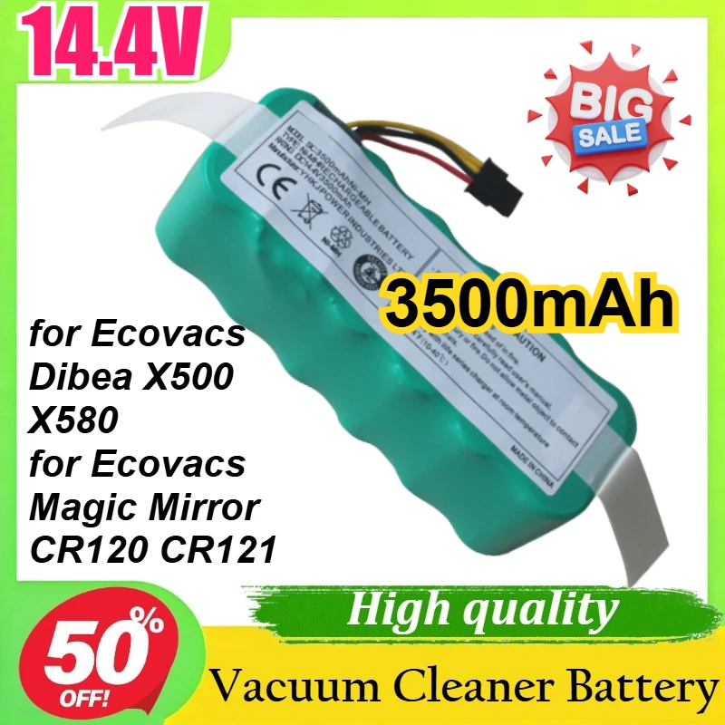 

Аккумулятор 14.4V 3500mAh для роботов-пылесосов Ecovacs Dibea X500 X580, Ecovacs Magic Mirror CR120 CR121