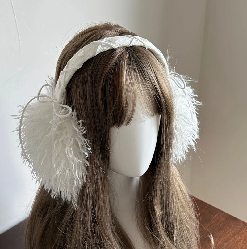 2024 Faux Fur Snowflake Winter Warm Earmuff and Scarf Set Ear Warmer Adults Plush Earmuffs Christmas Gift