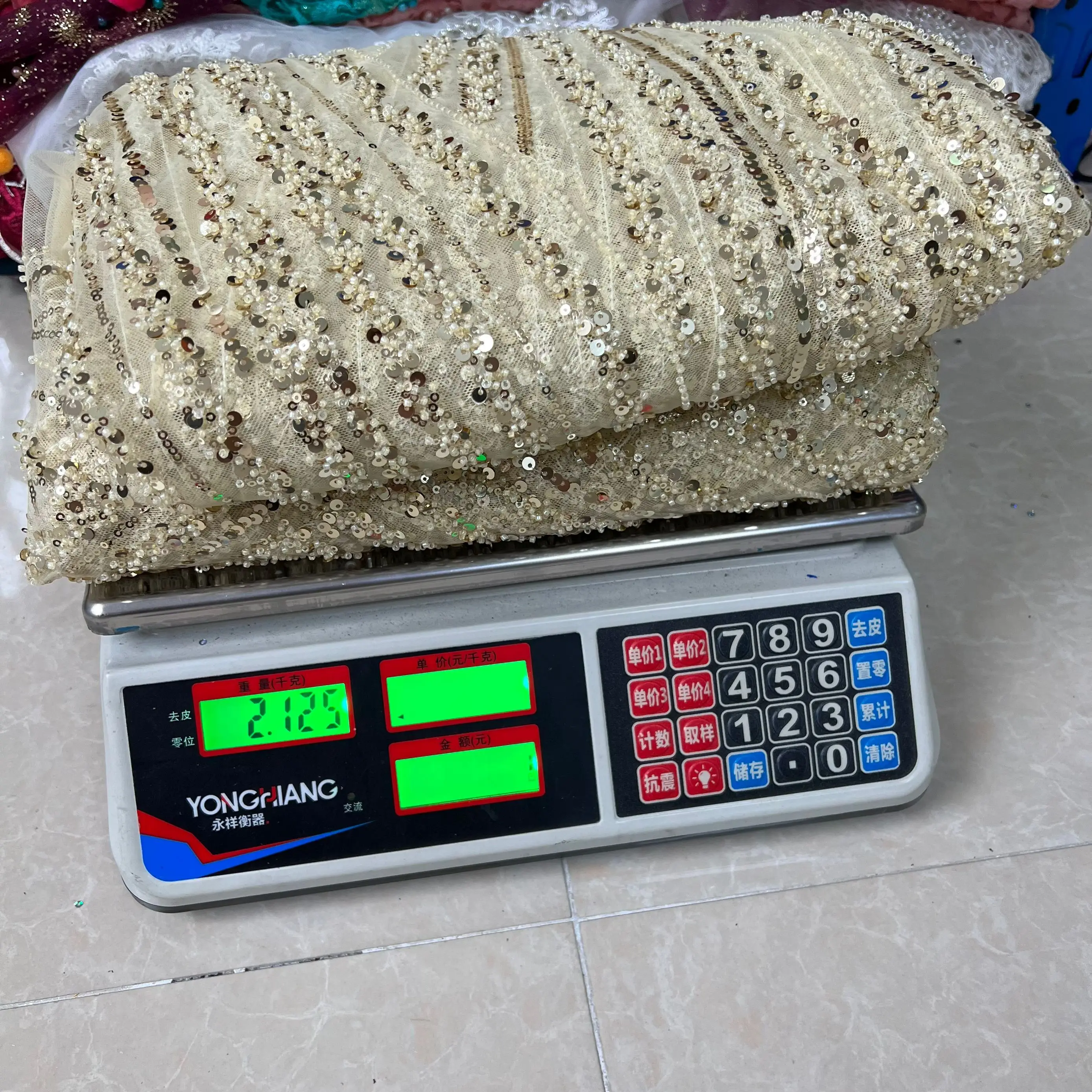 

5 Yards African Embroidery Carbon Fiber Lace Fabric,Cotton Fabrics By The Meter,Water Soluble,Evening Wedding Dresses,Tulle