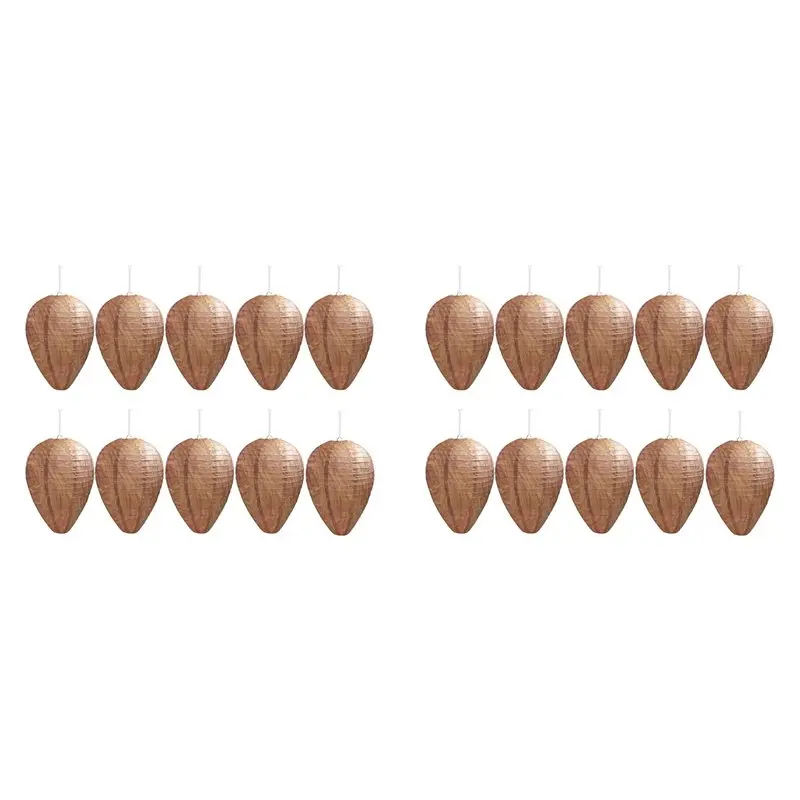 

【TRAVEL ESSENTIAL】20 Pack Paper Wasp Nest Decoy Hanging Wasp Deterrent Nest Repellent For Wasps Hornets Yellow Jackets