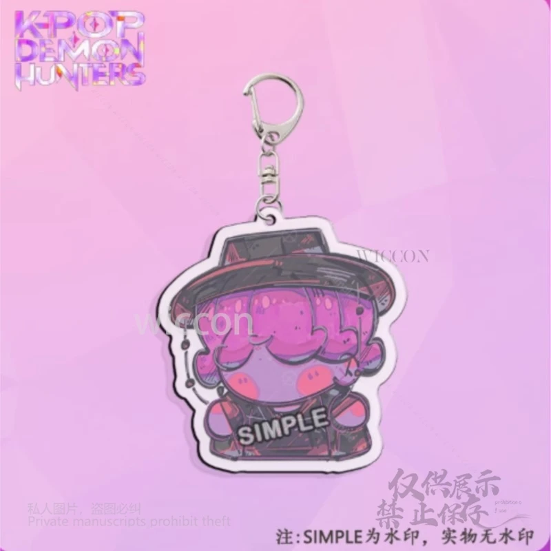 Anime Demon Hunters K-Pop Mira 키 체인 미스터리 베이비 로맨스 Jinu Zoe Abby 펜던트 컬렉션 열쇠 고리 여성 할로윈 파티