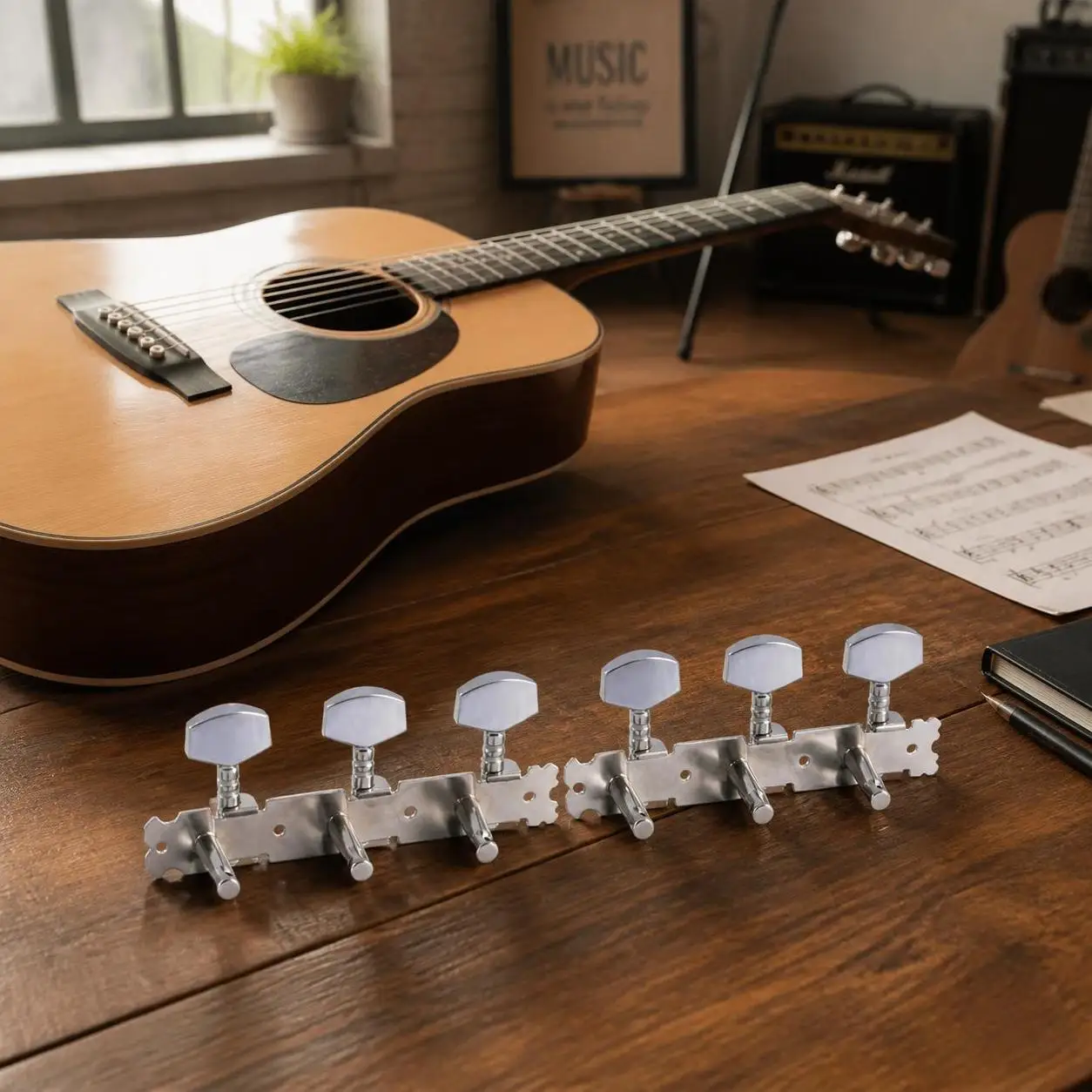 Durable Guitar Parts Stringed Instruments 3L 3R Tuning Pegs Guitar String Machine Heads Tuners Keys Parts