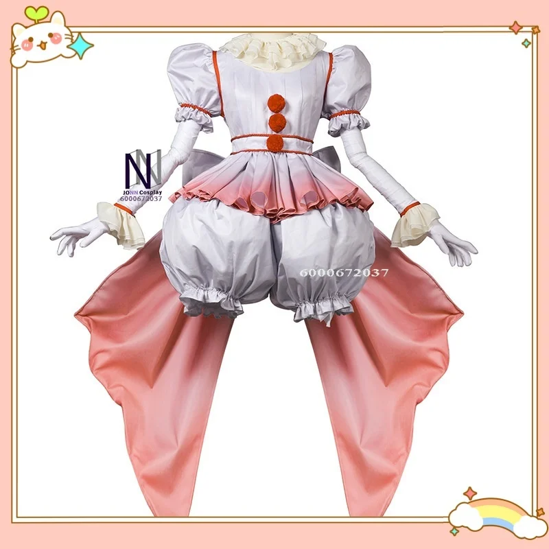 

Horror Movie Joker Halloween Party Cosplay Costume Clown Stage Performance Outfit Role-playing As Film Character Cute Dress Pink