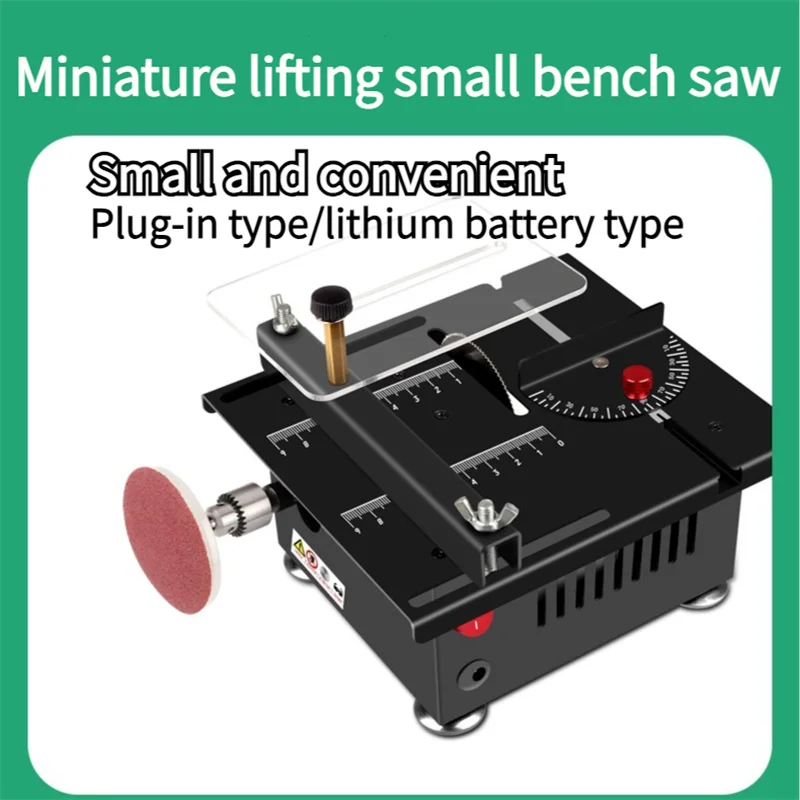 

Mini Sliding Table Saw Machinery Plug in/Lithium Battery Woodworking DIY Hobby Model Cutting Tool Machine for Wood Carpentry