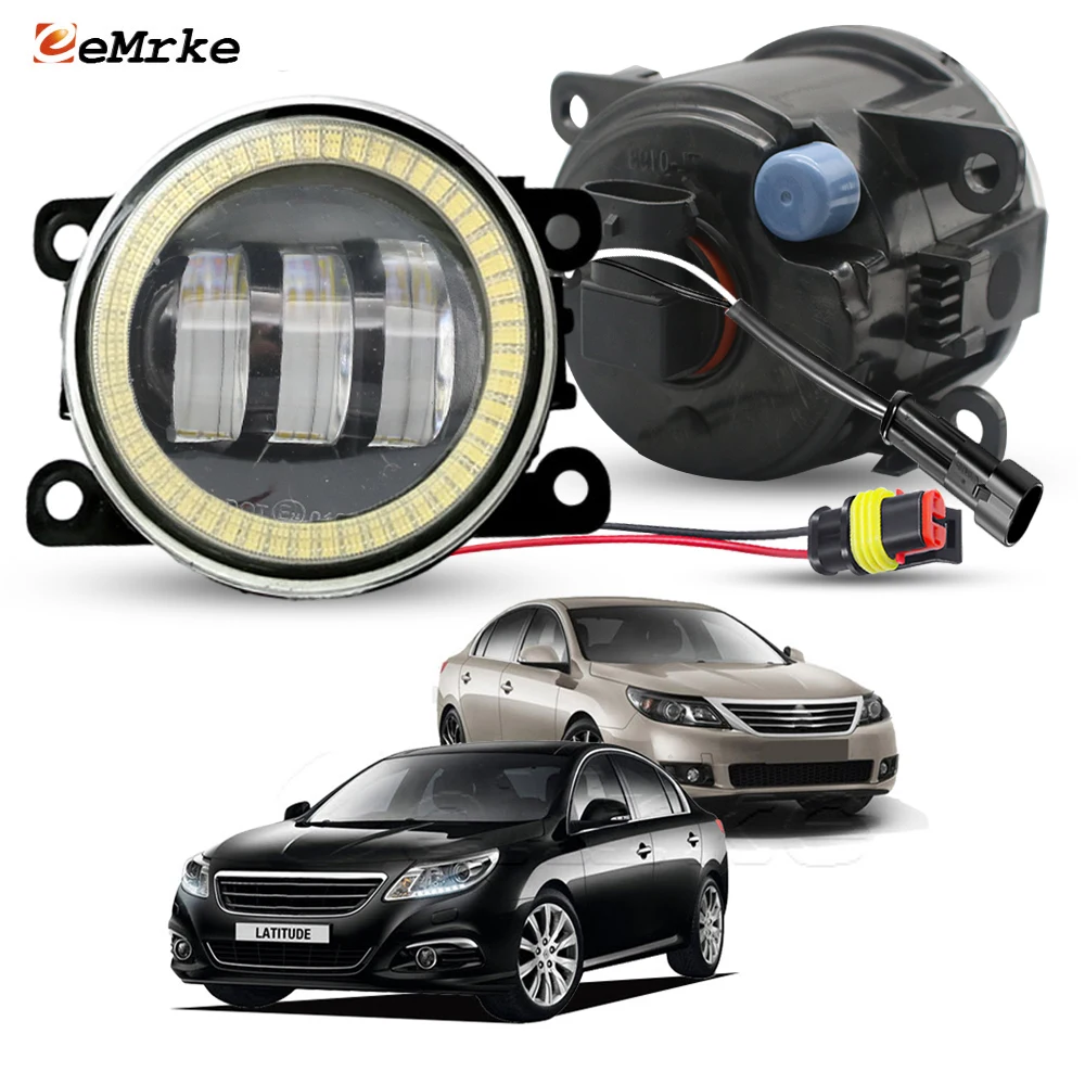 Luces antiniebla halógenas estilo OEM con LED y DRL Angel Eye para Renault Fluence Safrane L70 Samsung SM5 L43 2010 2011 2012 -2015