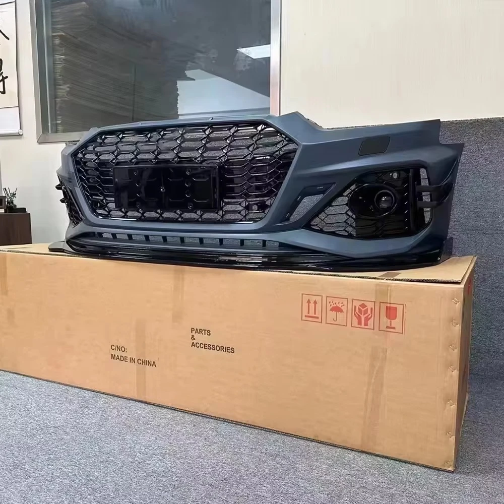 Car RS5 Style Front Bumper Body Kits With Front Lip Black Grille for audis A5 S5 B9.5 2020 2021 2022 2023 2024 - view 2