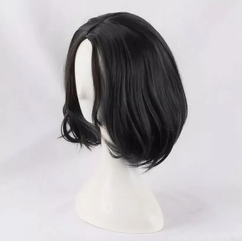 cosplay wig Black Short Wavy Hair Wig Handsome Men Natural Full Wigs