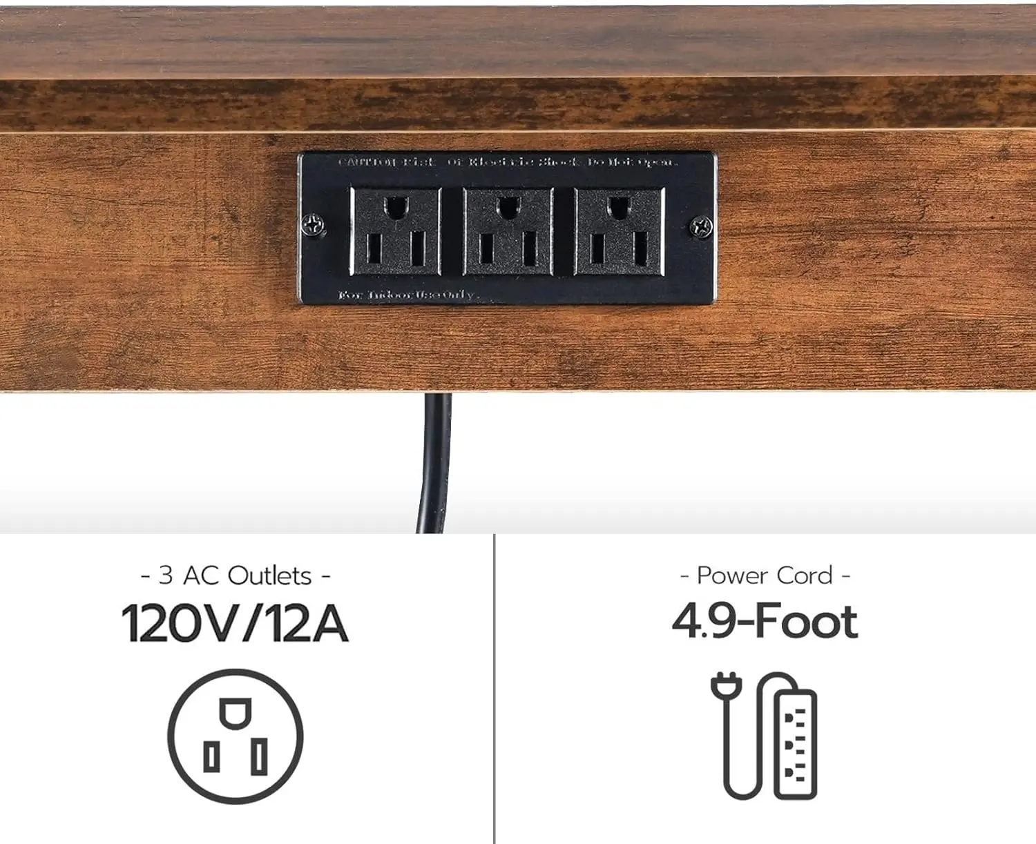2-Drawer File Cabinet, Filing Cabinet with Charging Station, Office Cabinet with Open Shelf, Filing