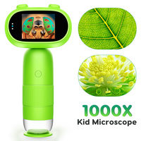 Kids Digital Microscope Handheld Microscope with 2inch IPS Screen 1000X Portable Pocket Microscope for Kids Adults PC View(CM4)