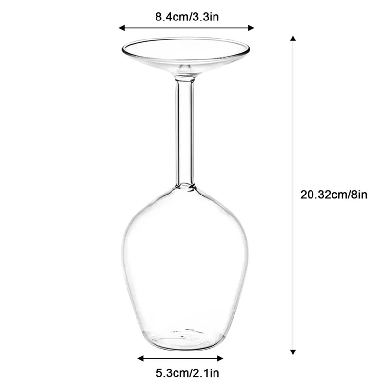 -A12R 14Fl Oz Upside Down Cocktailglas Upside Down Martini Glas Weinglas Einzigartiger Spaß Upside Down Weinglas Invertiert 2 Stück