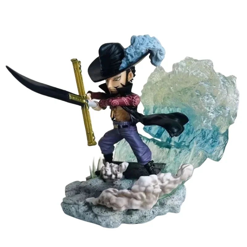 10cm One Piece Anime Figures Dracule Mihawk Action Figurine Gk Pvc Statue Model Collection Ornaments Desk Decoration Xmas Gift