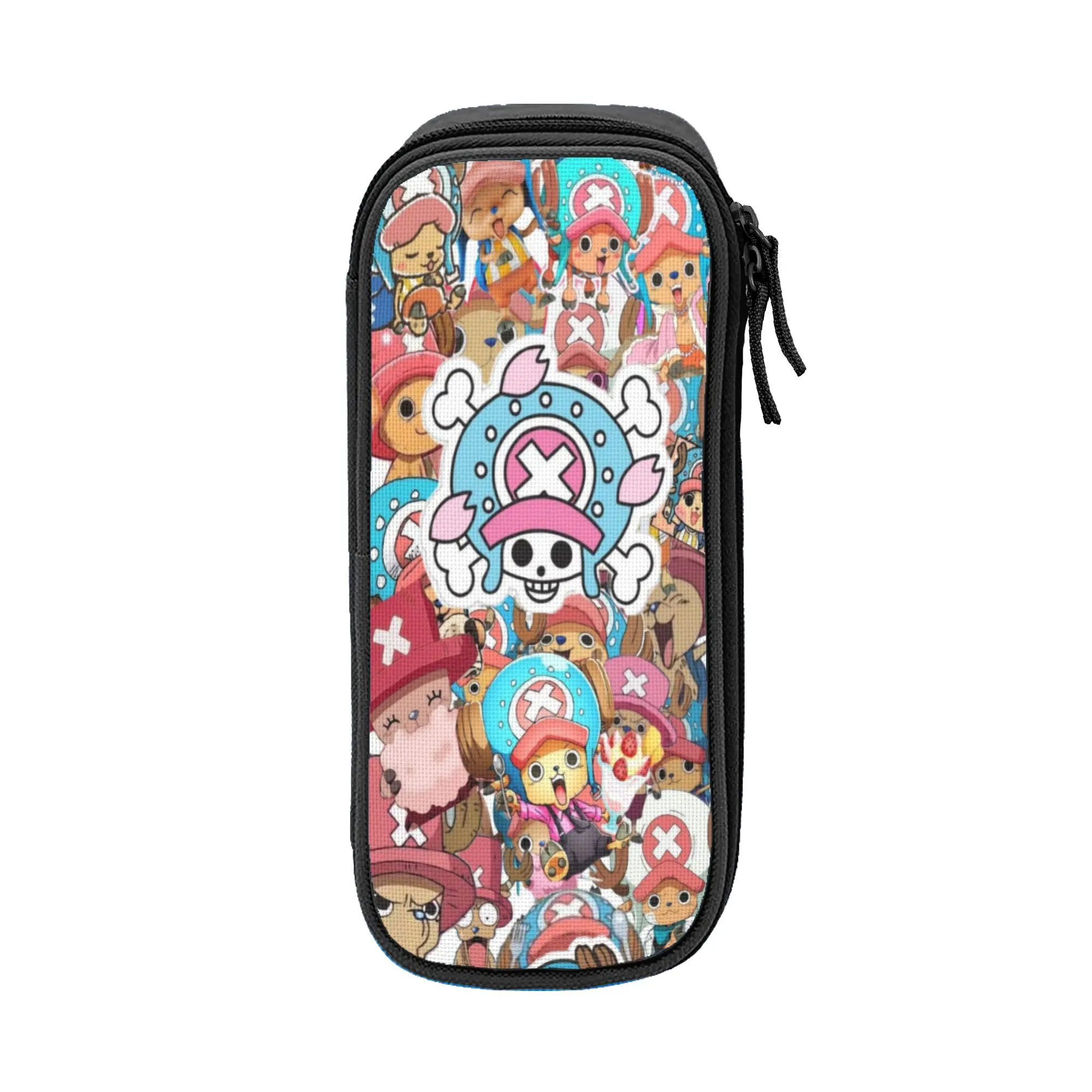 

o-one-piece-e onepiece luffys Pen Box Double Layer Large-capacity School Accessories Pencil Bag Gift
