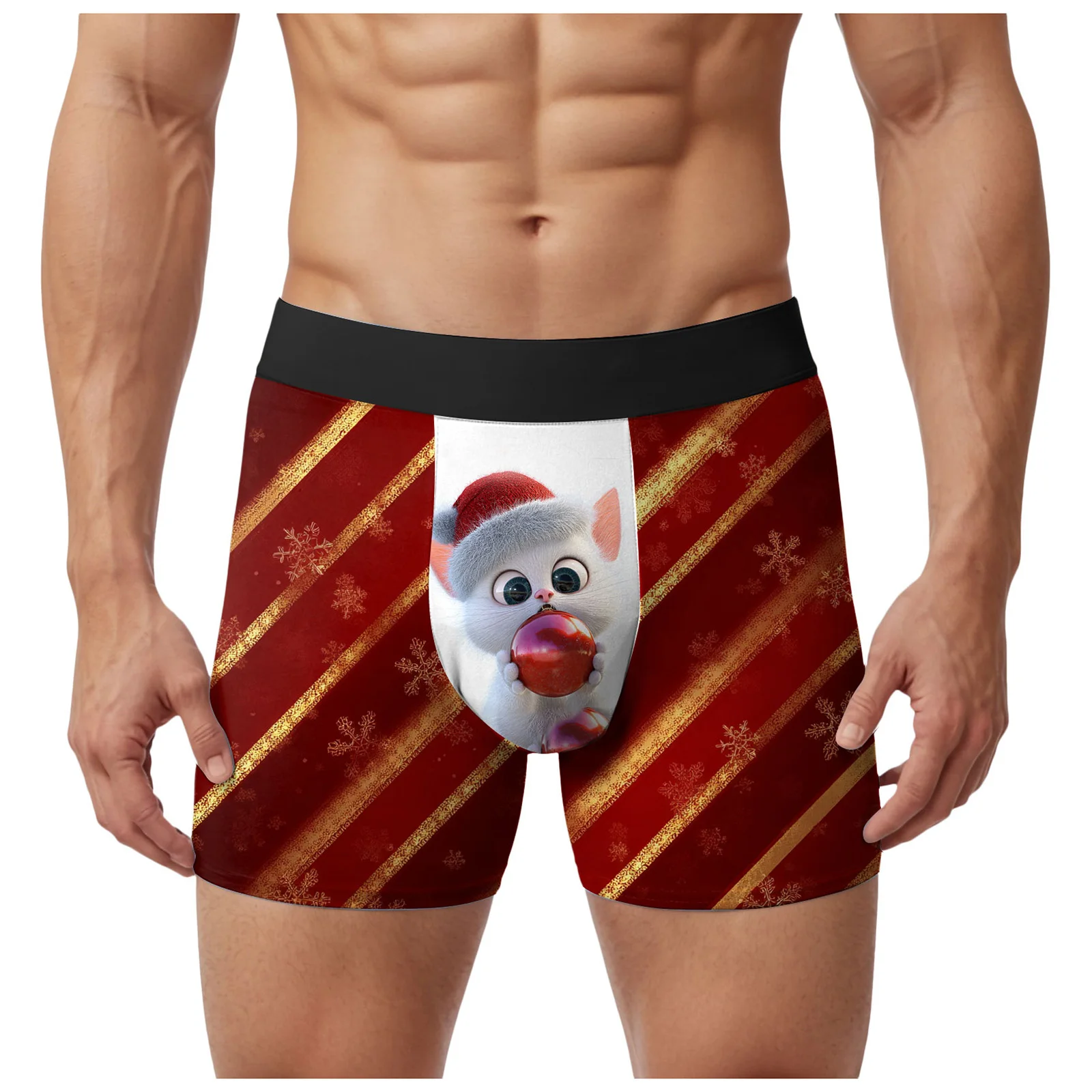 

Mens Underwear Cotton Briefs Men's Christmas Funny Print Comfortable And Warm Holiday Men Thermal Underwear Set for Hiking