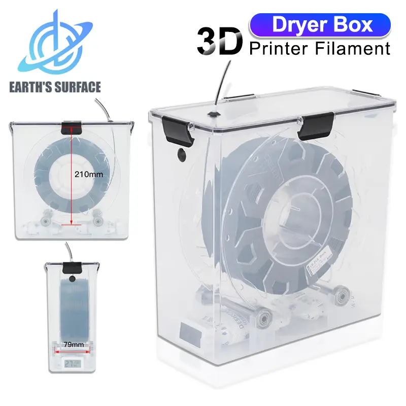 Peças de impressora 3d caixa secadora de filamento hermética e resistente à umidade monitoramento em tempo real para ferramentas de impressora 3d caixa de armazenamento titular
