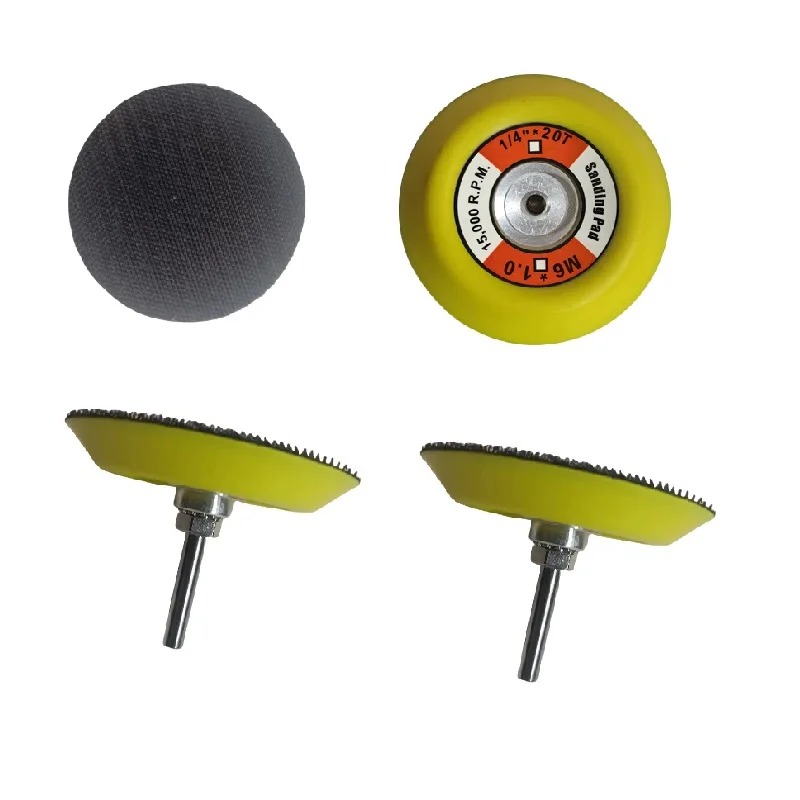 4pcs 75mm 3” Backing Pad 1/4-20 Male Thread 6.35mm Shank Max 1500RPM Orbital Sander for Air DA Sander Sanding Discs Polishing