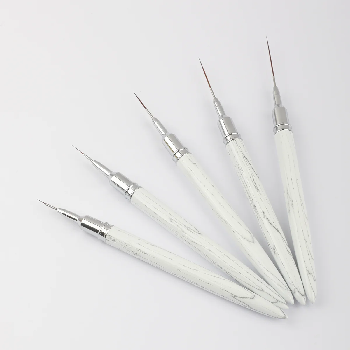 7/9/14/21/27mm White marbling Nail Brush Nail Art Brush Line Painting Brushes Crystal Acrylic Thin Liner Nails Drawing Pen