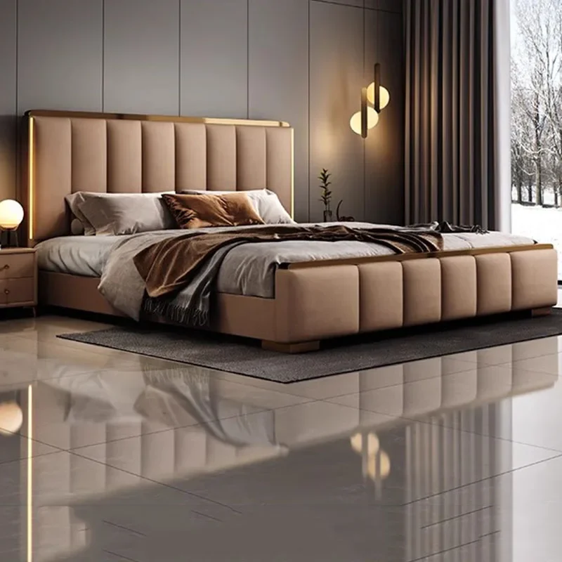 

Bed Floor Queen Double Luxury Modern Bed Floor Wooden Safe Furniture