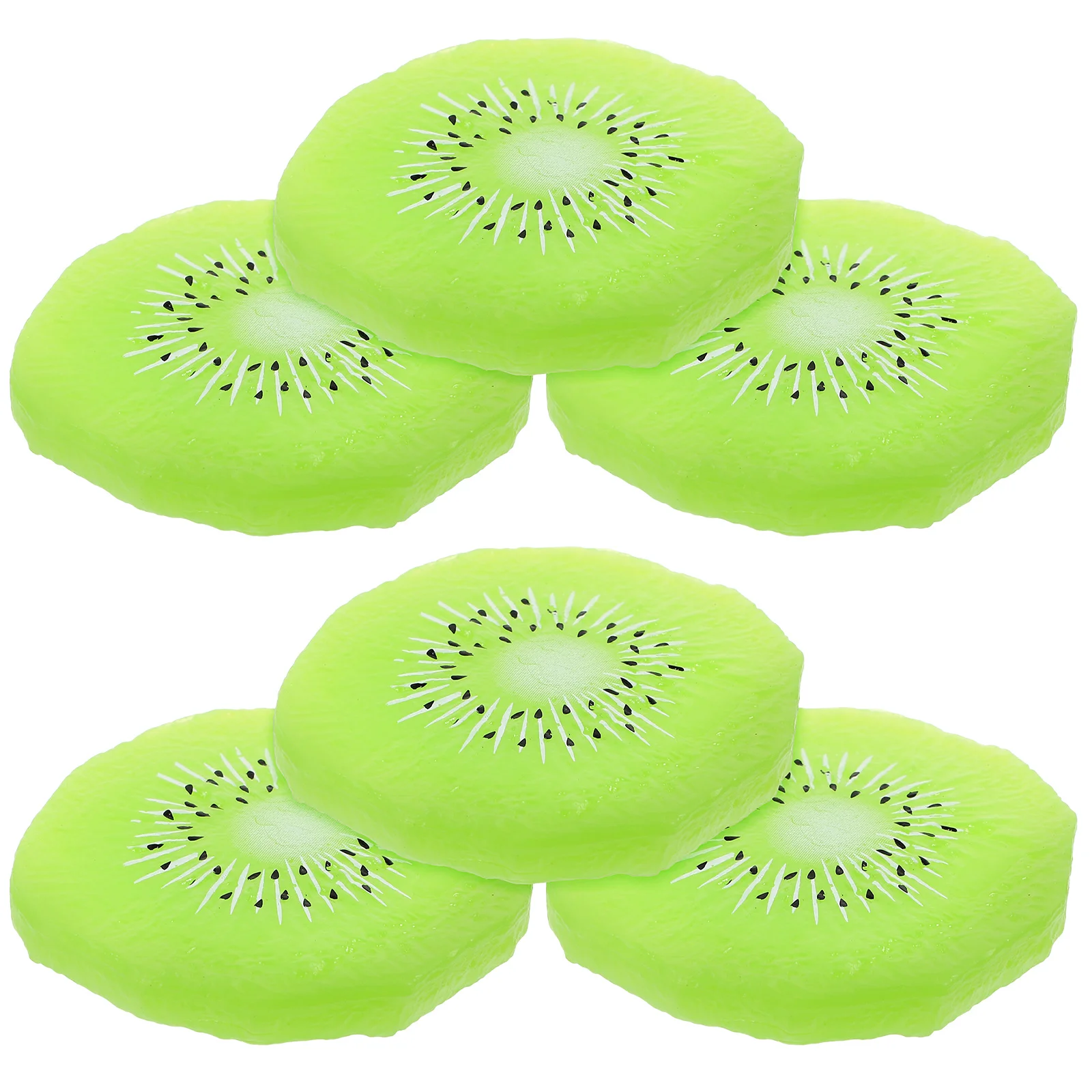 6 Pcs Realistic Fruit Ornament Toy Kitchen Accessories Fake Fruits Simulation Kiwi Slice Model Lifelike Decorations