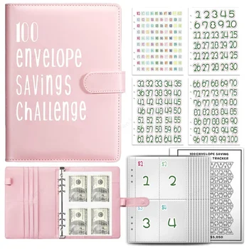現金封筒付きのラップバインダー、簡単で楽しい方法、お金の節約、予算管理、プランナー、100