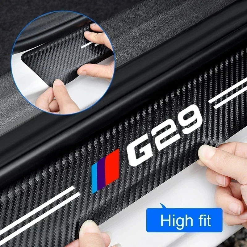 Car Door Threshold Scuff Plate Decals Sill Protector Stickers for BMW G29 Emblem Auto Door Entry Pedal Guards Bumper Strips Tape