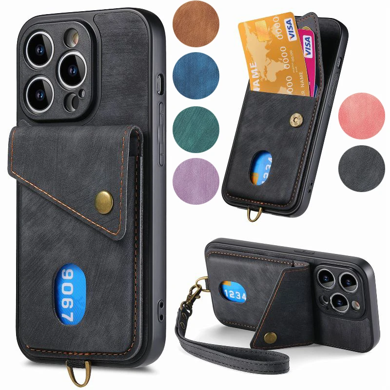 

Fashion Vertical Flip Wallet Phone Case For iPhone 15 14 Plus 13 12 11 Pro X XS Max XR 7 8 Plus Retro Leather Holder Back Cover