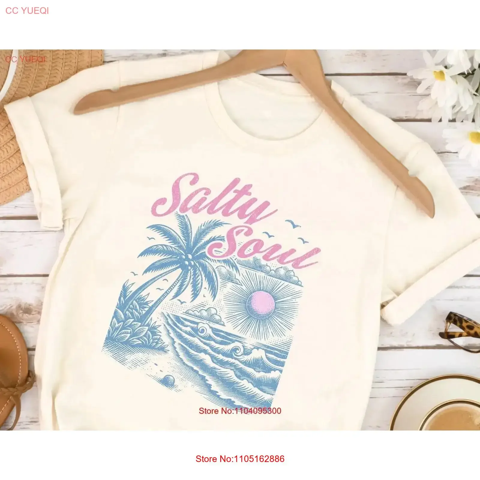 Retro Summer Salty Soul 2024 T Shirt Party s for Family Group Idea Vacation vintage Washed Slightly Stretched